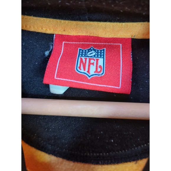 Vintage 2XL NFL Pittsburgh Steelers Yellow Black Hoodie AFC North Pockets Stains - Picture 3 of 15